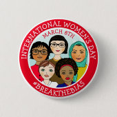 Internationaler Frauentag März 8. Button (Vorderseite)