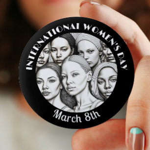Internationaler Frauentag März 8. Button