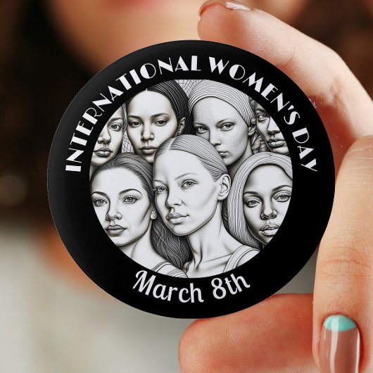 Internationaler Frauentag März 8. Button