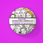 Internationaler Frauentag März 8. Button