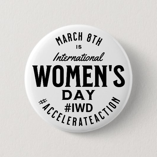 Internationaler Frauentag März 8. IWD Button (Vorderseite)