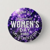 Internationaler Frauentag März 8. IWD Button (Vorderseite)