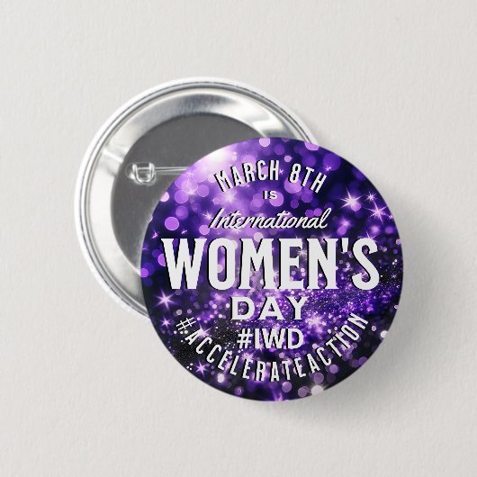 Internationaler Frauentag März 8. IWD Button (Vorne & Hinten)