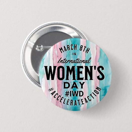 Internationaler Frauentag März 8. IWD Button (Vorne & Hinten)