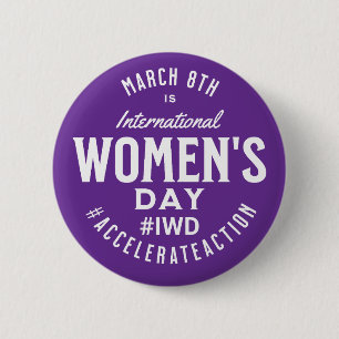 Internationaler Frauentag März 8. IWD Button