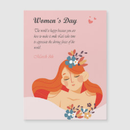 Internationaler Frauentag März 8. Magnetkarte