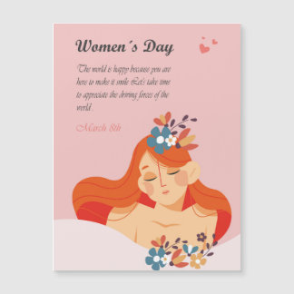Internationaler Frauentag März 8. Magnetkarte
