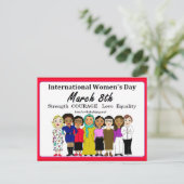 Internationaler Frauentag März 8. Postkarte (Stehend Vorderseite)