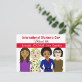 Internationaler Frauentag März 8. Postkarte (Stehend Vorderseite)