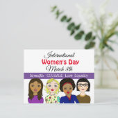 Internationaler Frauentag März 8. Postkarte (Stehend Vorderseite)