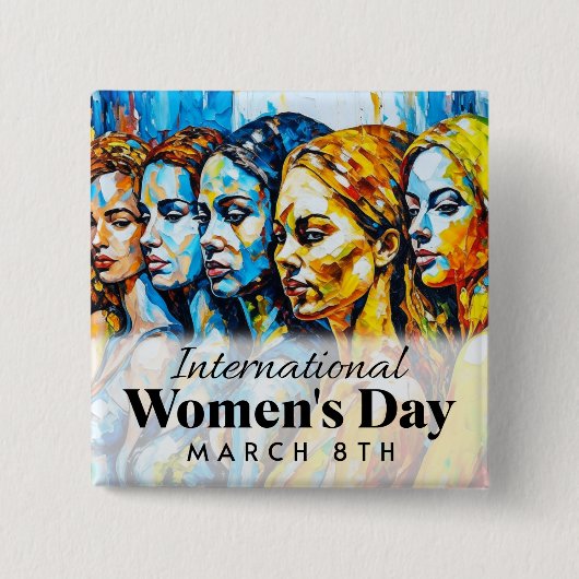 Internationaler Frauentag | März 8. Schaltfläche Button (Vorderseite)