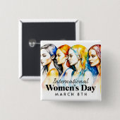 Internationaler Frauentag | März 8. Schaltfläche Button (Vorne & Hinten)