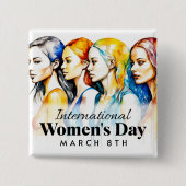 Internationaler Frauentag | März 8. Schaltfläche Button (Vorderseite)