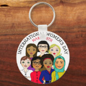 Internationaler Frauentag März 8. Schlüsselanhänger (Vorderseite)