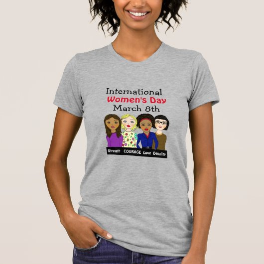 Internationaler Frauentag März 8. T-Shirt (Vorderseite)
