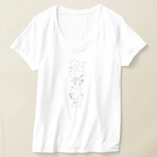 Internationaler Frauentag Minimalistische Linienku T-Shirt