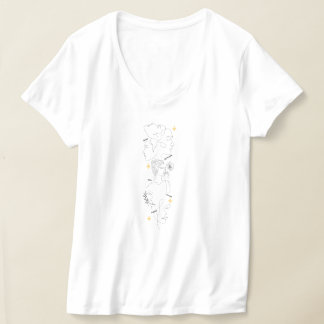 Internationaler Frauentag Minimalistische Linienku T-Shirt