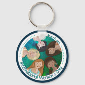 Internationaler Frauentag mit verschiedenen Zeiche Schlüsselanhänger (Vorderseite)