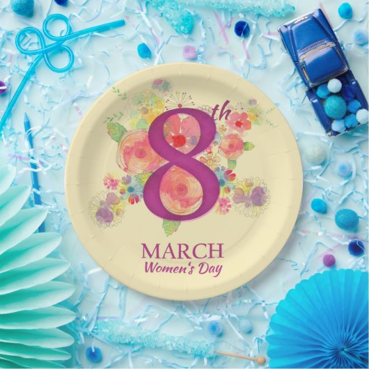 Internationaler Frauentag Pappteller (Party)