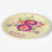 Internationaler Frauentag Pappteller (Schrägansicht)