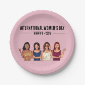 Internationaler Frauentag Pappteller (Vorderseite)