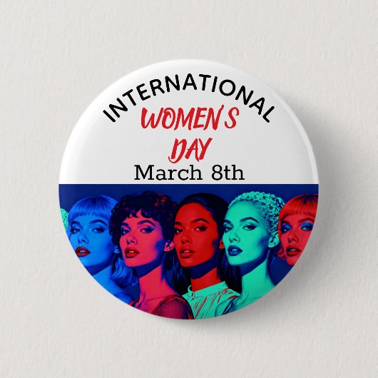 Internationaler Frauentag | Pop Art Button (Vorderseite)