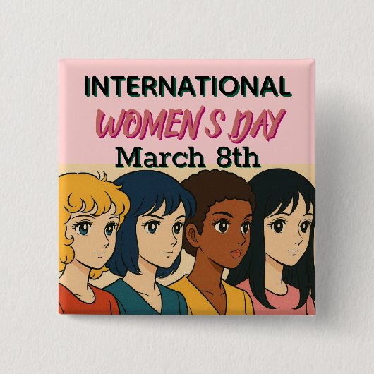 Internationaler Frauentag | Pop Art Button (Vorderseite)
