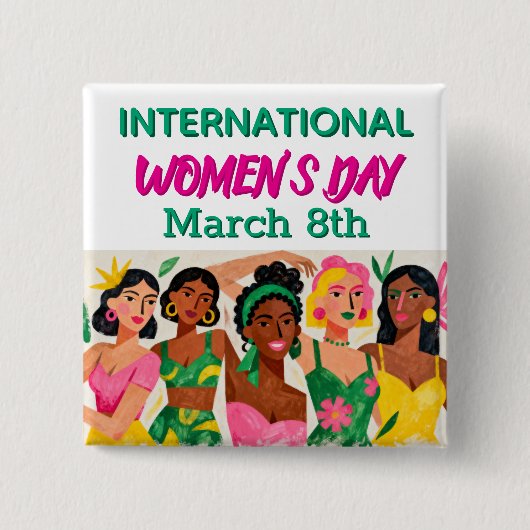 Internationaler Frauentag | Pop Art Button (Vorderseite)