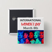 Internationaler Frauentag | Pop Art Button (Vorne & Hinten)