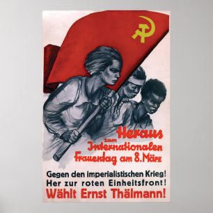 Internationaler Frauentag Poster Deutsche KPD Krie