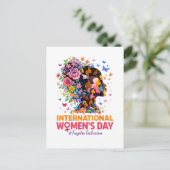 Internationaler Frauentag Postkarte (Stehend Vorderseite)