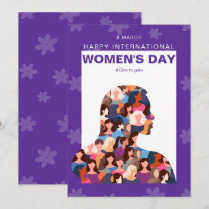 Internationaler Frauentag Purple Happy Feiertagskarte