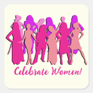 Internationaler Frauentag Quadratischer Aufkleber