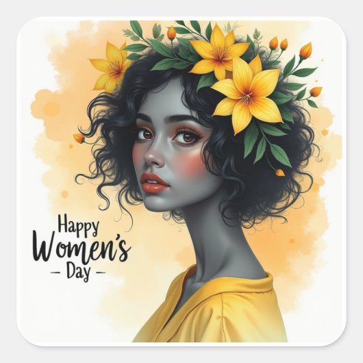 Internationaler Frauentag Quadratischer Aufkleber (Vorderseite)