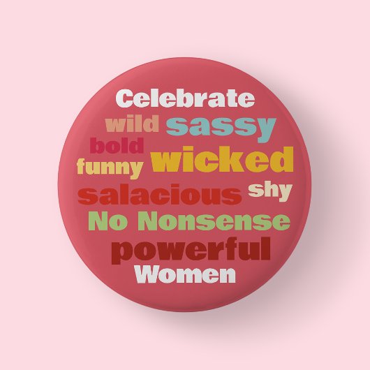 Internationaler Frauentag Rosa Bunte Text-Schaltfl Button