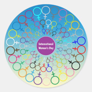 Internationaler Frauentag Runder Aufkleber