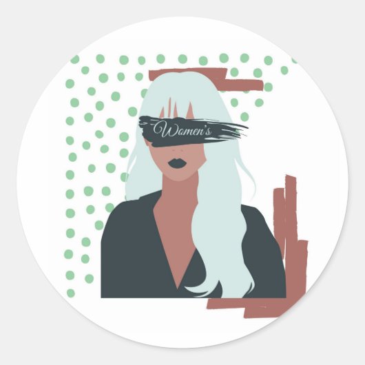Internationaler Frauentag Runder Aufkleber (Vorderseite)