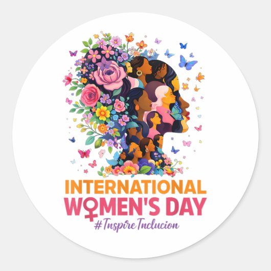 Internationaler Frauentag Runder Aufkleber (Vorderseite)