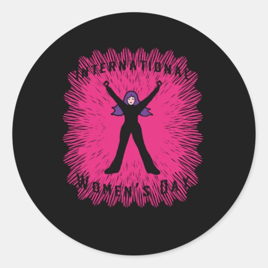 Internationaler Frauentag Runder Aufkleber (Vorderseite)