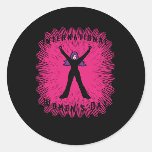 Internationaler Frauentag Runder Aufkleber