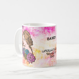 Internationaler Frauentag Schöne Frau Kaffeetasse