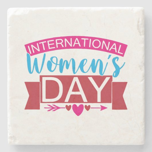 Internationaler Frauentag Steinuntersetzer (Vorderseite)