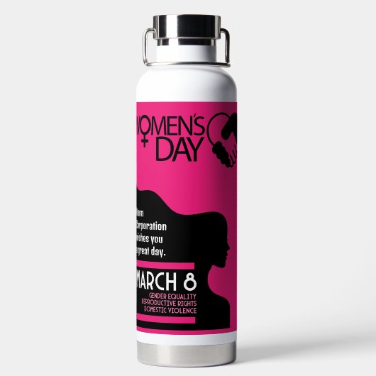 Internationaler Frauentag Trinkflasche (Rückseite)