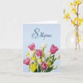 Internationaler Frauentag, Tulpen Russisch Karte (Gelbe Blume)