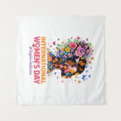 Internationaler Frauentag Wandteppich (Vorderseite (Horizontal))