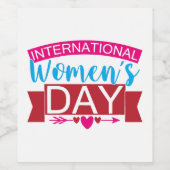 Internationaler Frauentag Weinetikett (Einzelnes Label)