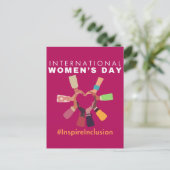 Internationaler Frauentag zur Eingliederung inspir Postkarte (Stehend Vorderseite)
