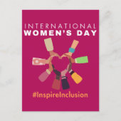 Internationaler Frauentag zur Eingliederung inspir Postkarte (Vorderseite)