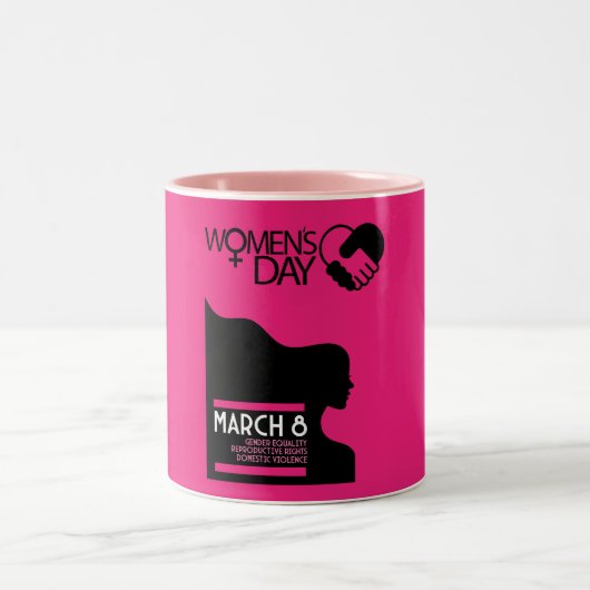 Internationaler Frauentag Zweifarbige Tasse (Mittel)