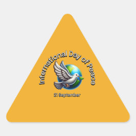 Internationaler Friedenstag. 21 September Dreieckiger Aufkleber